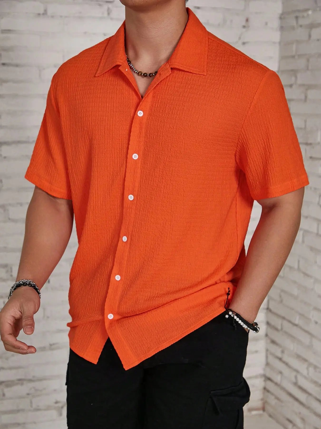 Men’s Textured Short Sleeve Shirt