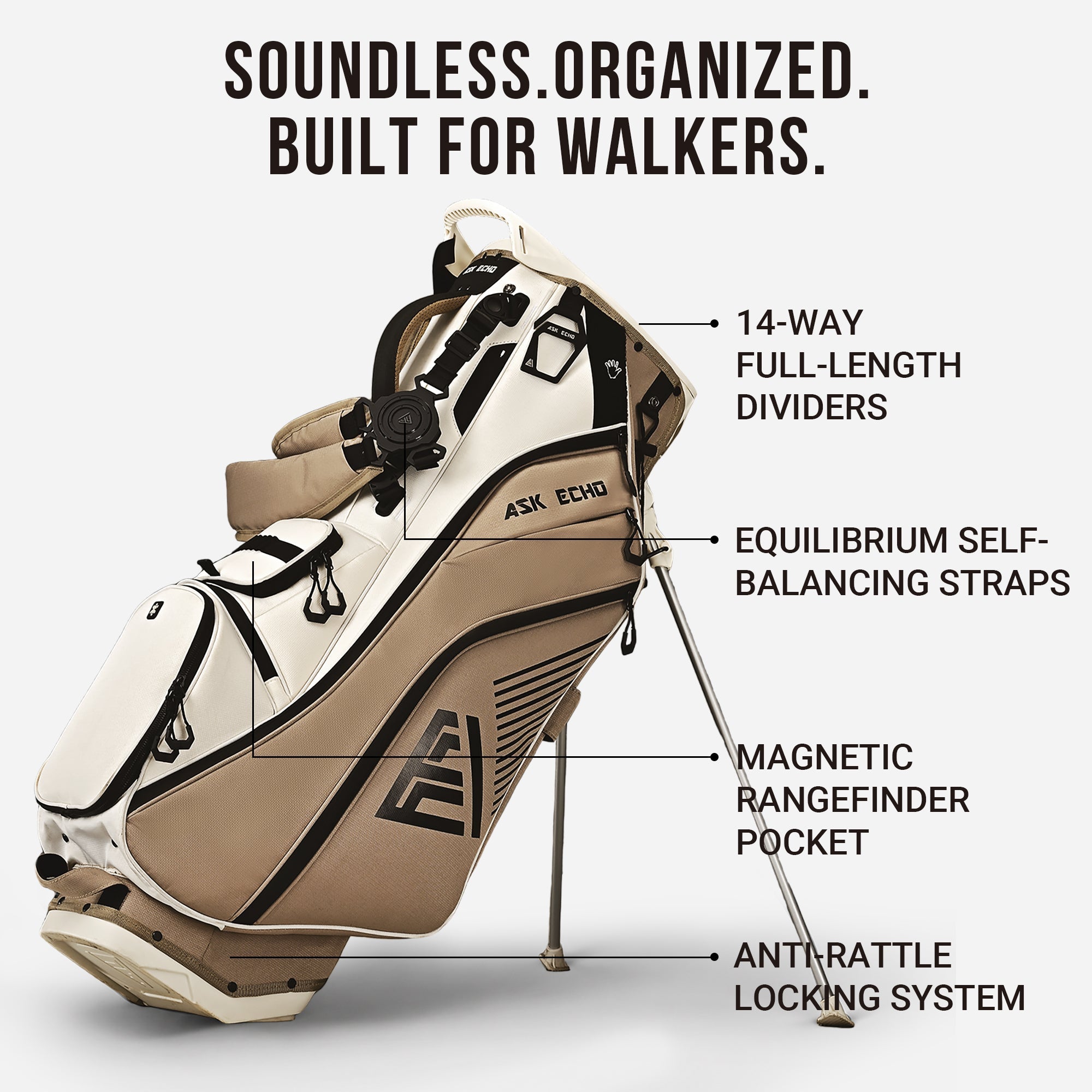 AeroCaddie Lightweight Multi-Pocket Golf Stand Bag
