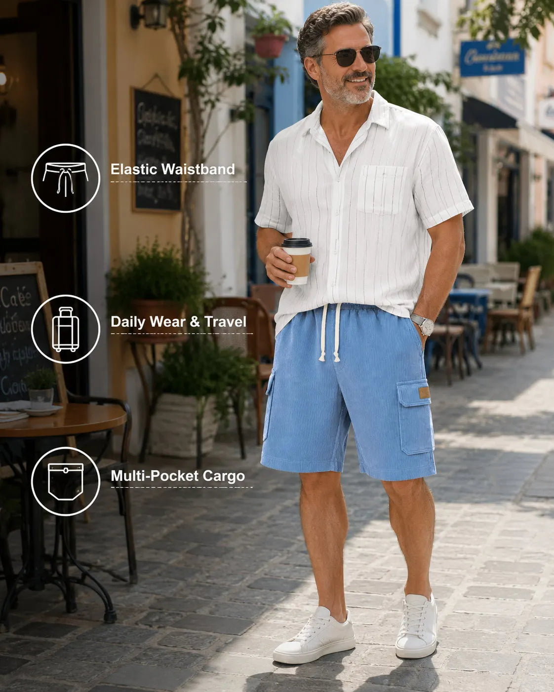 Big & Tall Corduroy Cargo Shorts Limited