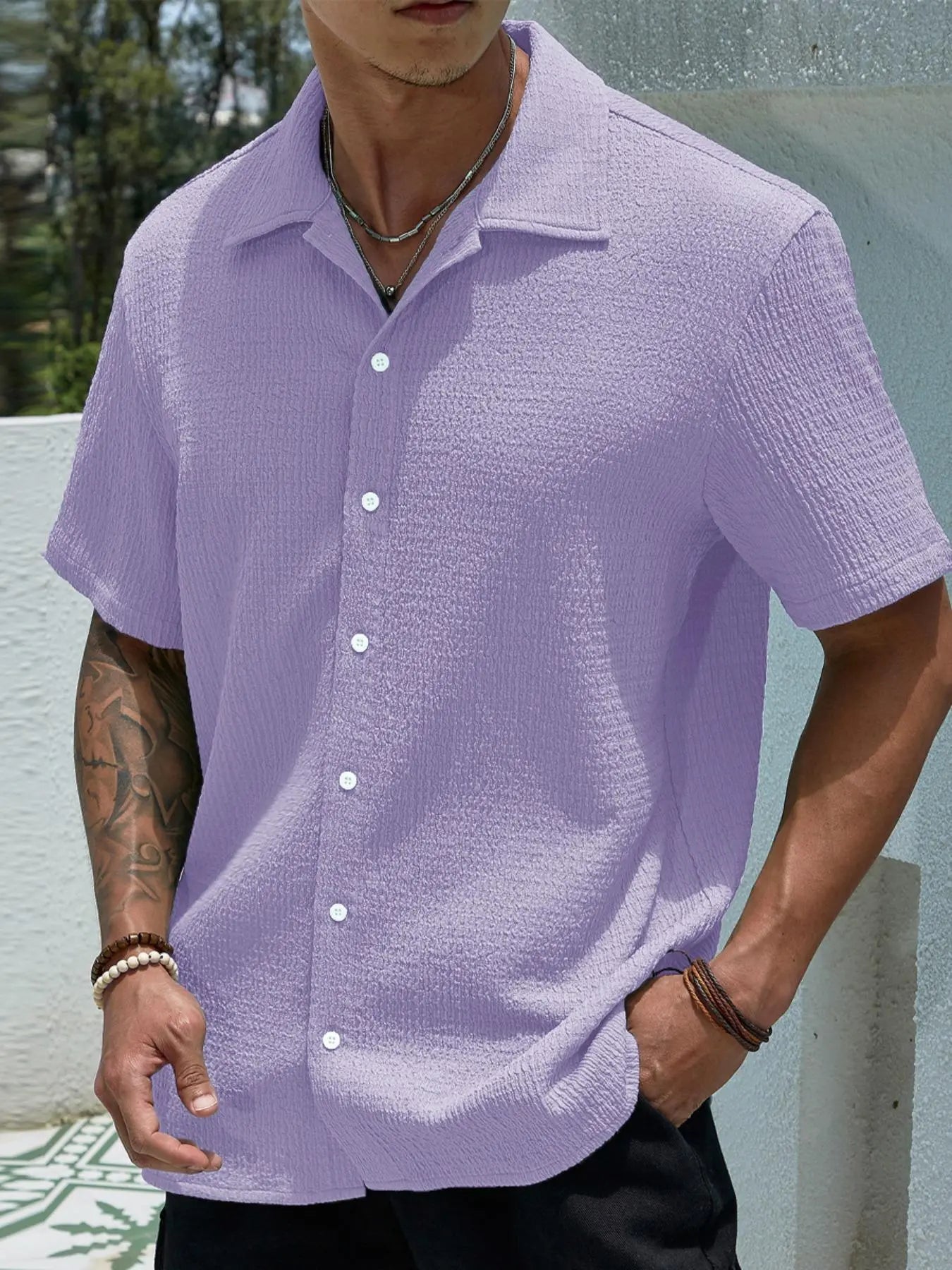 Men’s Textured Short Sleeve Shirt
