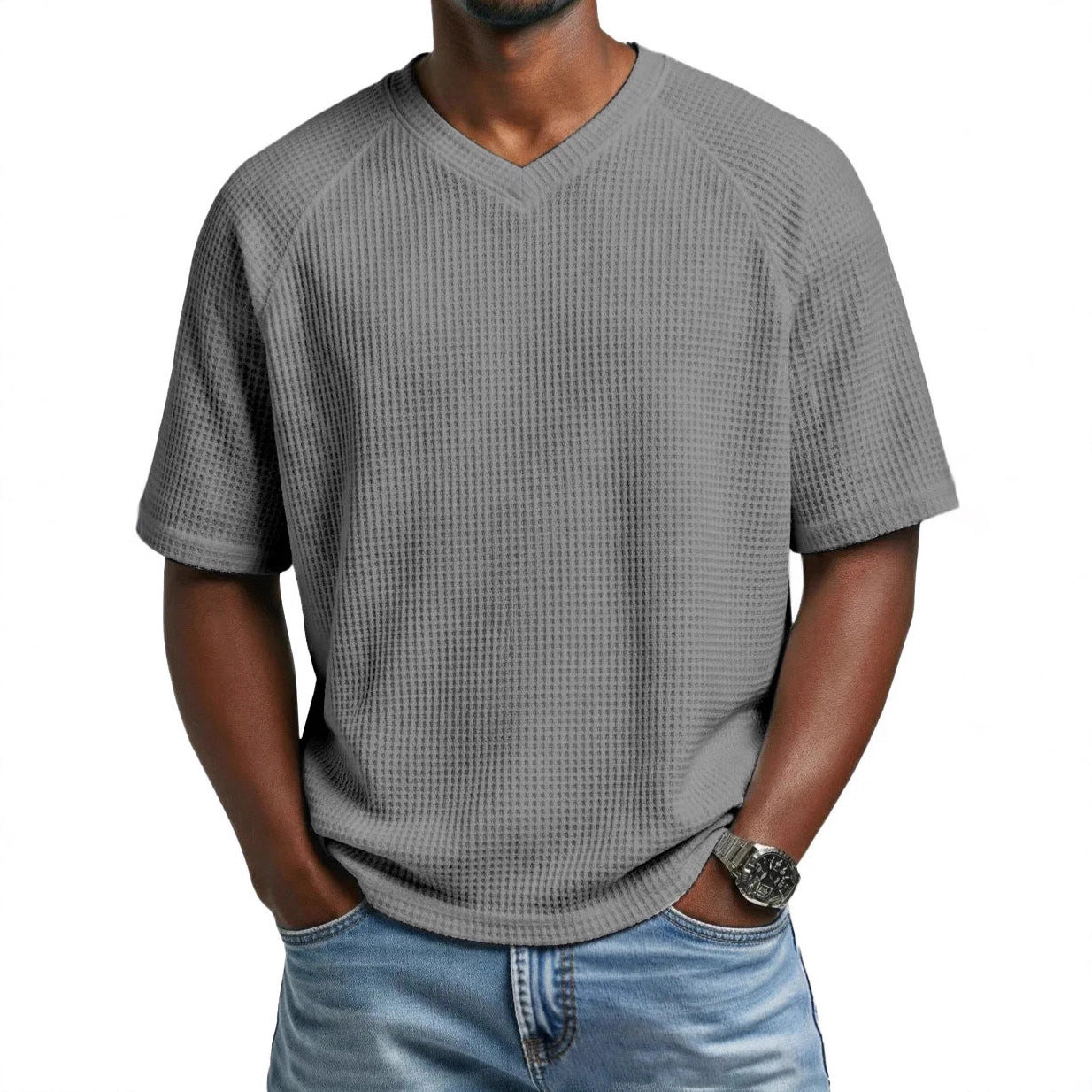 Fashion V-neck short-sleeved shirt