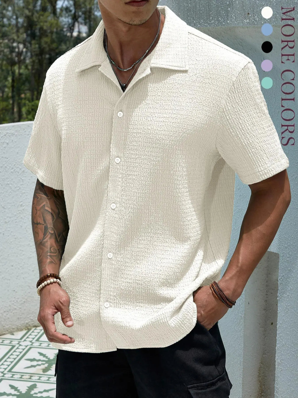 Men’s Textured Short Sleeve Shirt