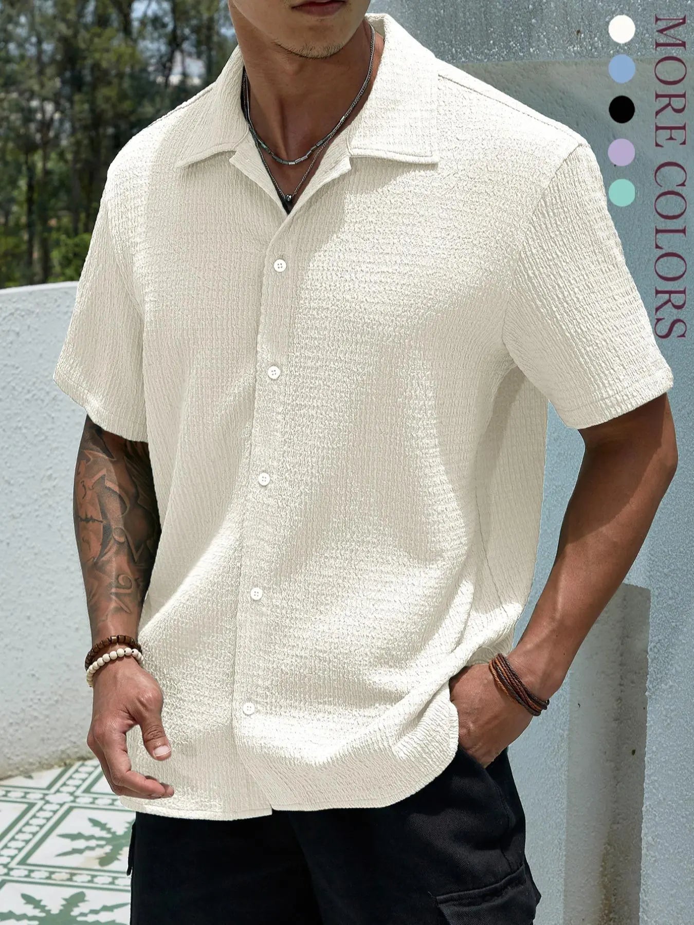 Men’s Textured Short Sleeve Shirt