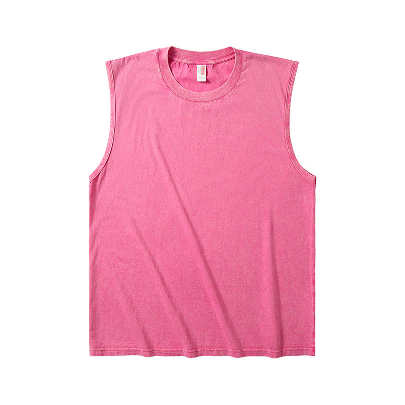 Men’s Washed Cotton Sleeveless Vest