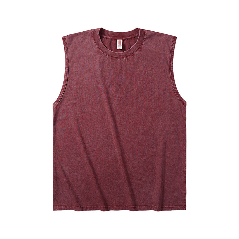 Men’s Washed Cotton Sleeveless Vest