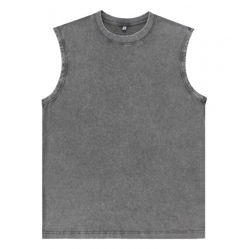 Men’s Washed Cotton Sleeveless Vest