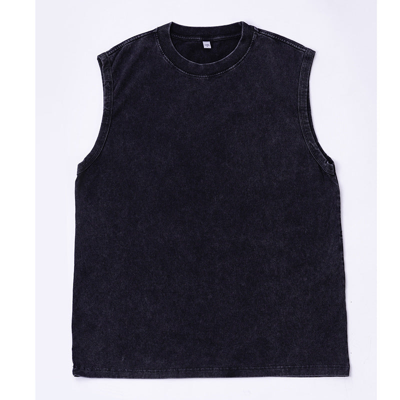 Men’s Washed Cotton Sleeveless Vest