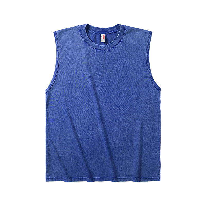 Men’s Washed Cotton Sleeveless Vest