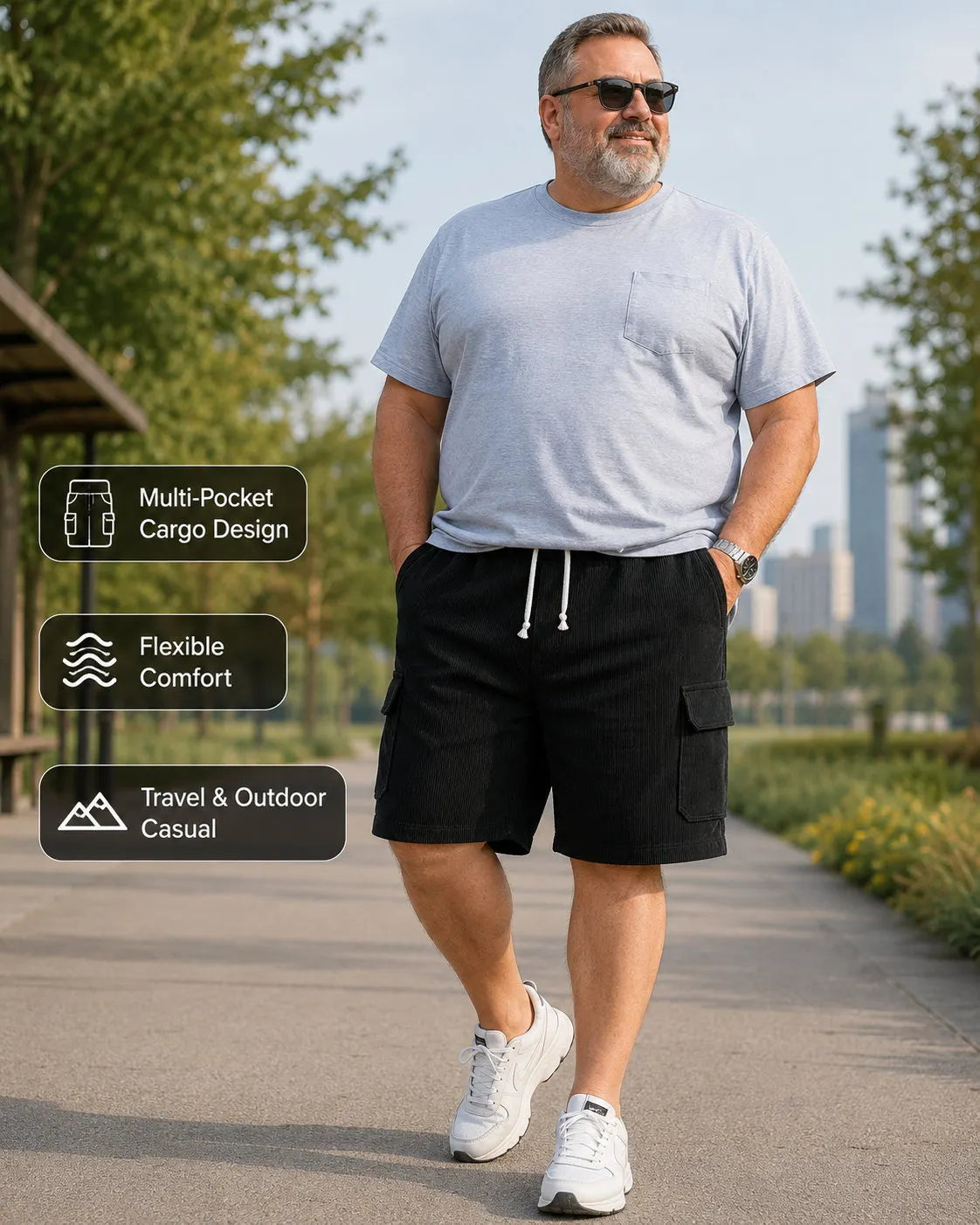 Big & Tall Corduroy Cargo Shorts Limited