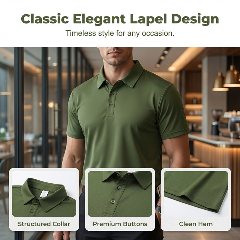 Men's Summer Breathable Collared T-Shirt
