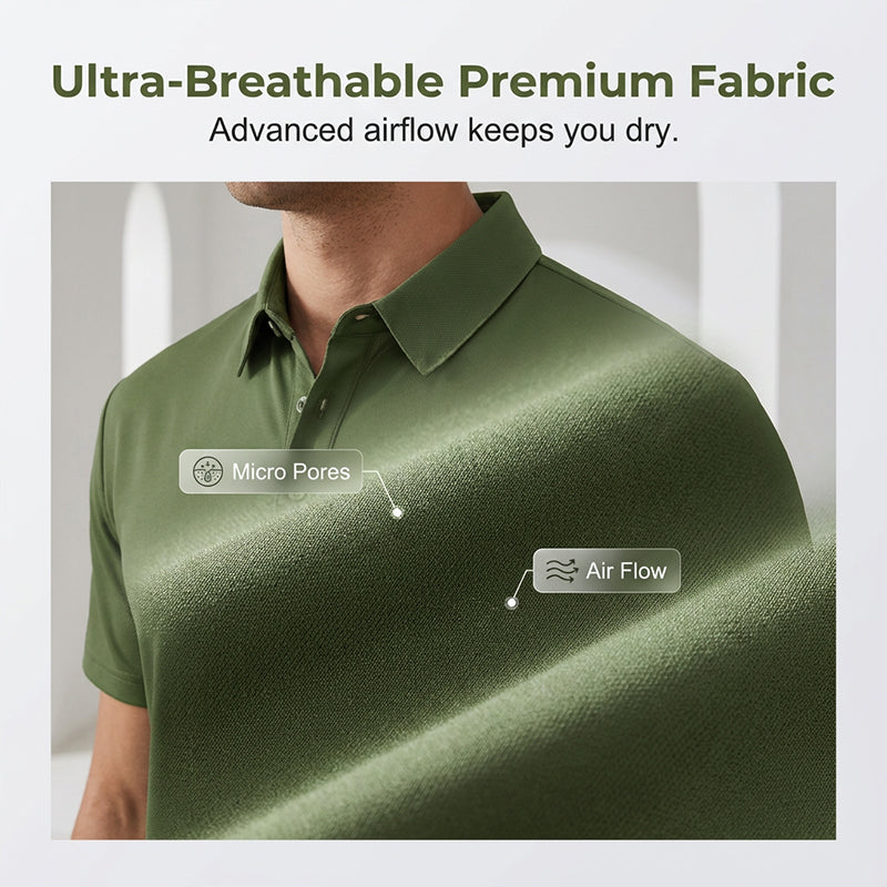 Men's Summer Breathable Collared T-Shirt