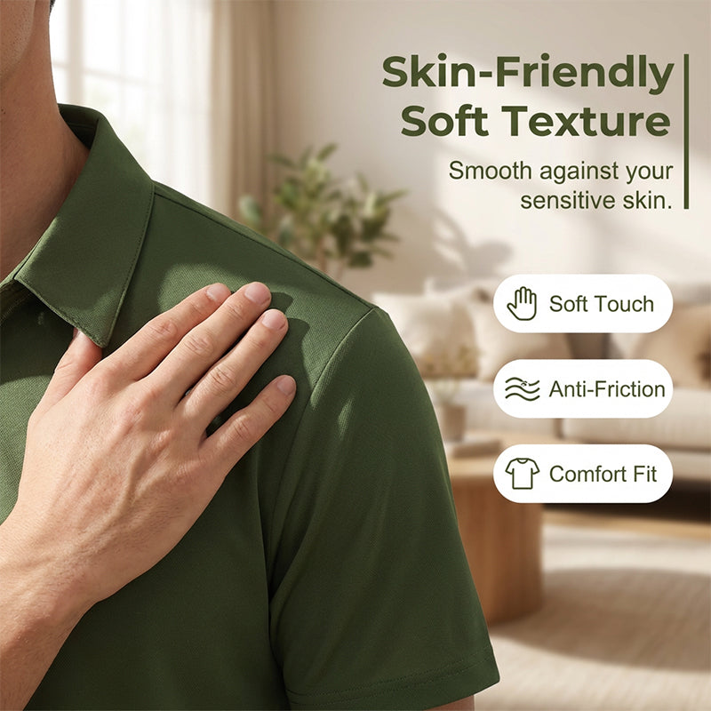 Men's Summer Breathable Collared T-Shirt